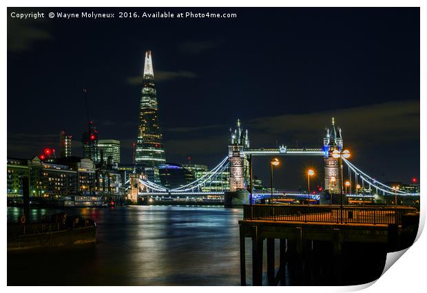 Thames and Tower Bridge Print by Wayne Molyneux