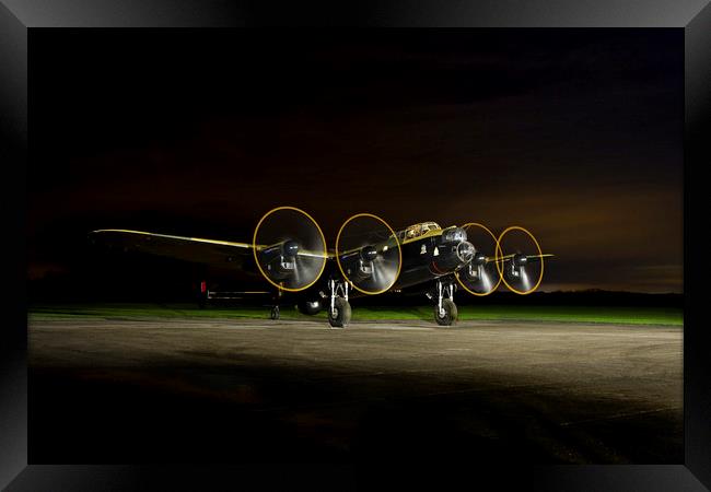 Avro Lancaster "Just Jane" Nighttime Engine Run Framed Print by Matthew Toms