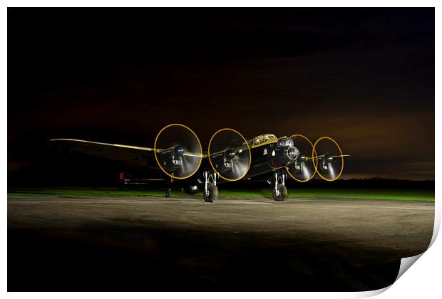 Avro Lancaster "Just Jane" Nighttime Engine Run Print by Matthew Toms