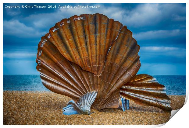 Aldeburgh Scallop Shell Print by Chris Thaxter