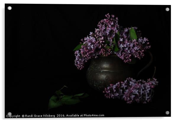 Lilacs and Patina Acrylic by Randi Grace Nilsberg