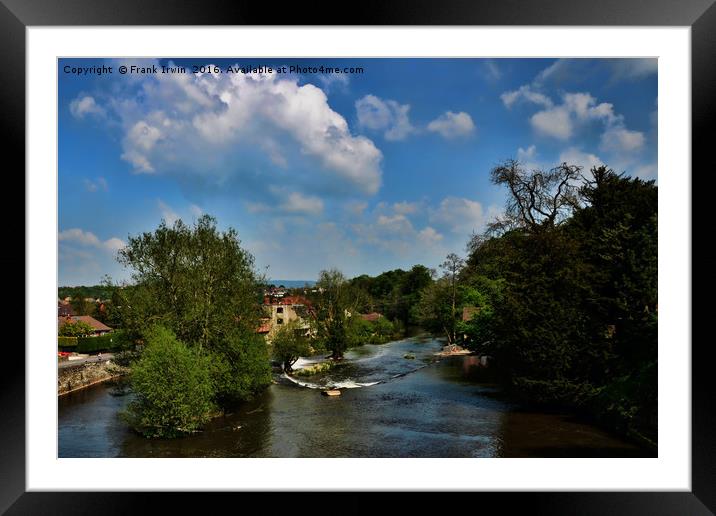 River Teme, Ludlow Weir Framed Mounted Print by Frank Irwin