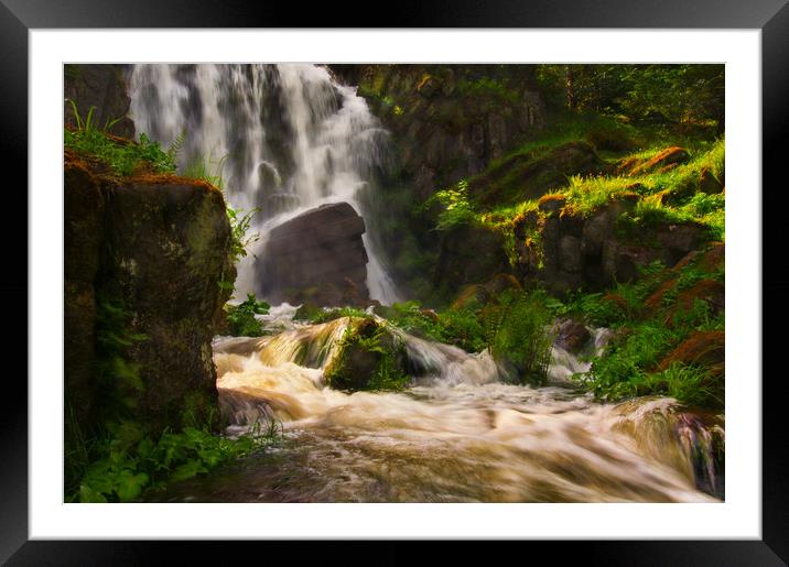 Rushing waterfall  Framed Mounted Print by Tanja Riedel