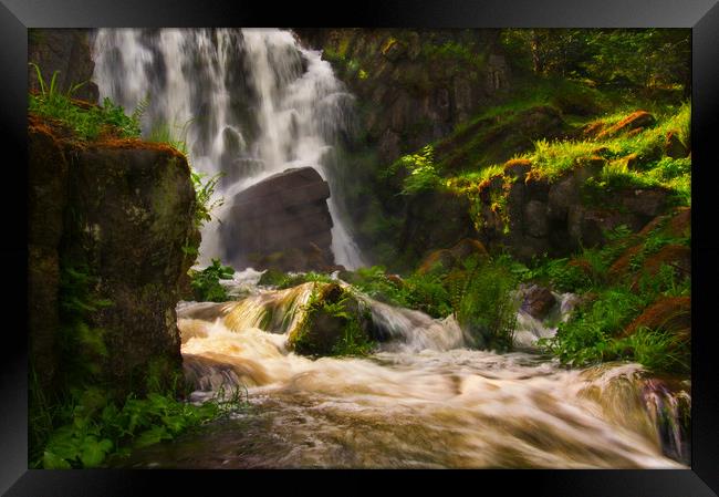 Rushing waterfall  Framed Print by Tanja Riedel