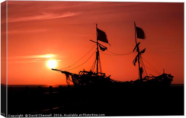 Pirate Sunset  Canvas Print by David Chennell
