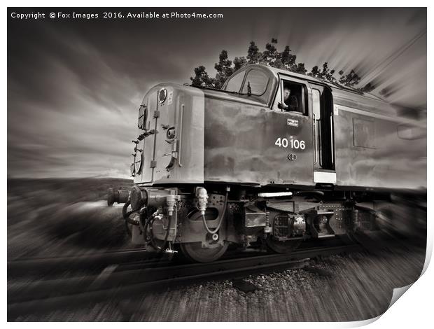 Diesel locomotive 40106 Print by Derrick Fox Lomax
