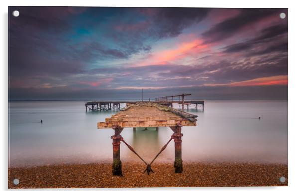 Fort Victoria Pier sunset Acrylic by Wight Landscapes