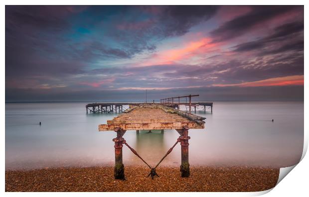 Fort Victoria Pier sunset Print by Wight Landscapes