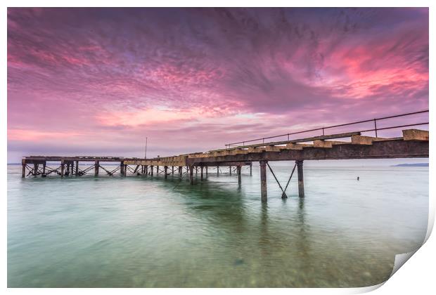 Victoria Pier Sunset Print by Wight Landscapes