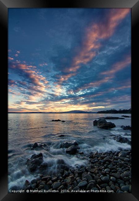 Sunset over Mount Wellington  Framed Print by Matthew Burniston