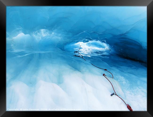 Fox Glacier Tunnel Framed Print by Luke Newman