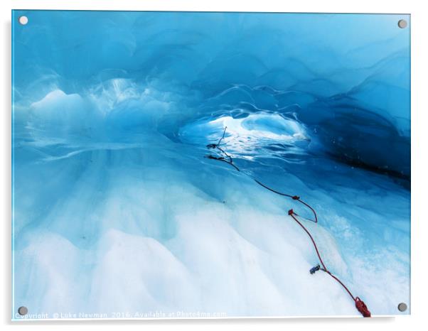 Fox Glacier Tunnel Acrylic by Luke Newman