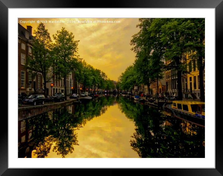 Tranquil Amsterdam Framed Mounted Print by Nick Wardekker