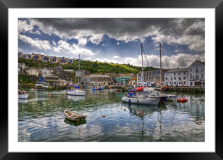 Mevagissey Inner harbour Cornwall Framed Mounted Print by Mike Gorton