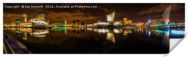Salford Quays, Lowry, Imperial War Museum Panorama Print by Ian Haworth