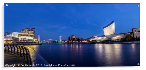 Salford Quays, Lowry, Imperial War Museum Panorama Acrylic by Ian Haworth