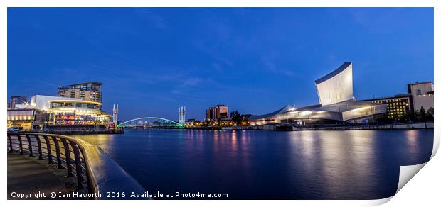 Salford Quays, Lowry, Imperial War Museum Panorama Print by Ian Haworth