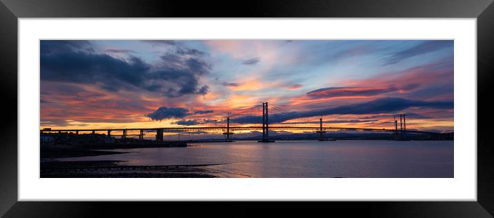 Majestic Sunset on the Forth Bridges Framed Mounted Print by Tommy Dickson