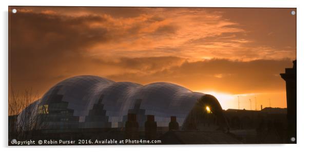 Sunrise over Sage Gateshead Acrylic by Robin Purser