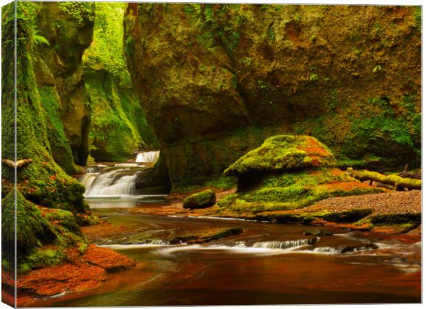 Finnich Glen, often known as the Devil's Pulpit Canvas Print by Tommy Dickson