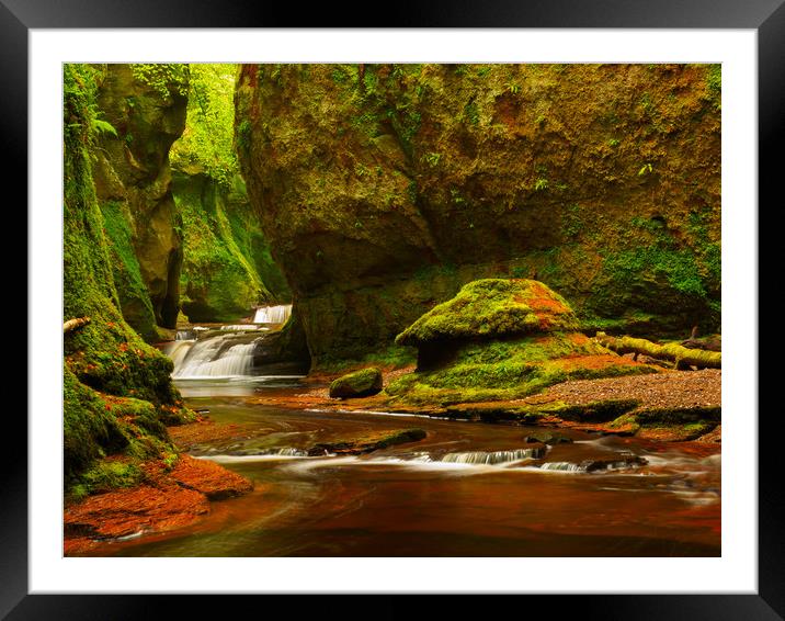 Finnich Glen, often known as the Devil's Pulpit Framed Mounted Print by Tommy Dickson
