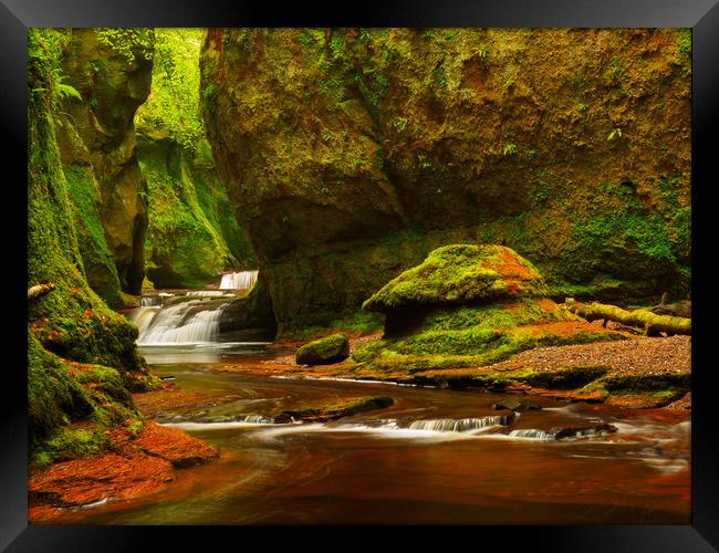 Finnich Glen, often known as the Devil's Pulpit Framed Print by Tommy Dickson