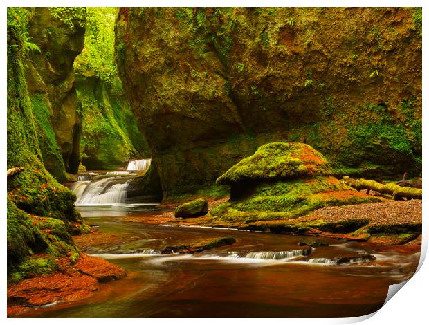 Finnich Glen, often known as the Devil's Pulpit Print by Tommy Dickson