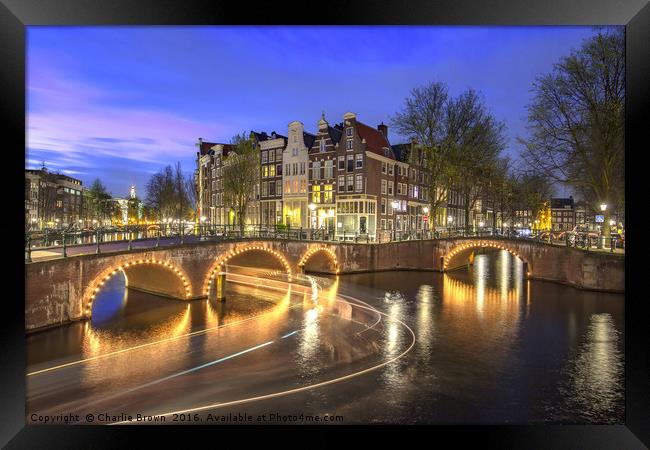 Sunset and night time at Amsterdam Framed Print by Ankor Light