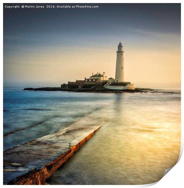 Over the causeway to St Mary's Lighthouse Print by K7 Photography