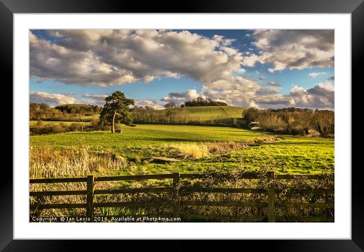 Round Hill From Little Wittenham Framed Mounted Print by Ian Lewis