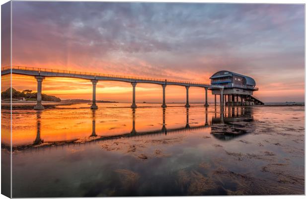 Bembridge Lifeboat Sunset 2 Canvas Print by Wight Landscapes
