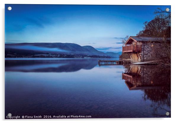 Boathouse Blues Acrylic by Fiona Smith