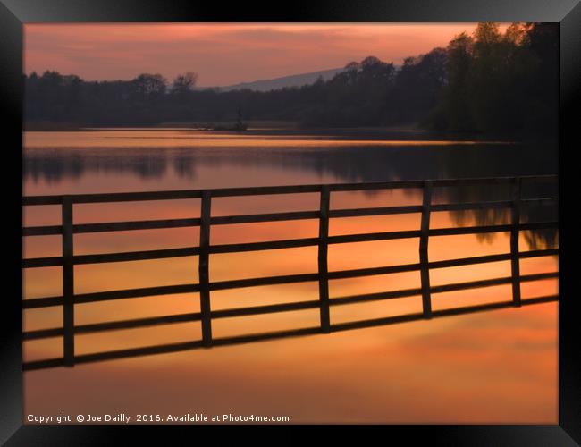 Sunset over Balgavies Loch Forfar Framed Print by Joe Dailly