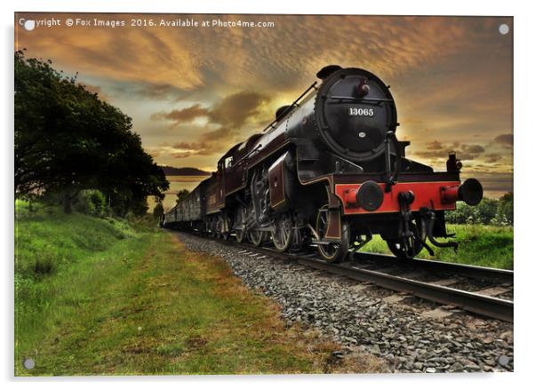 Steam train Hughes Crab 13065 Acrylic by Derrick Fox Lomax