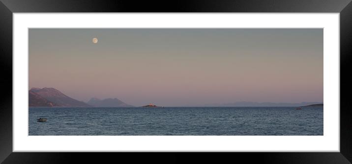 Moon over Orebic Framed Mounted Print by nick hirst