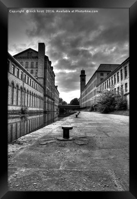 Salts Mill, Black and white Framed Print by nick hirst