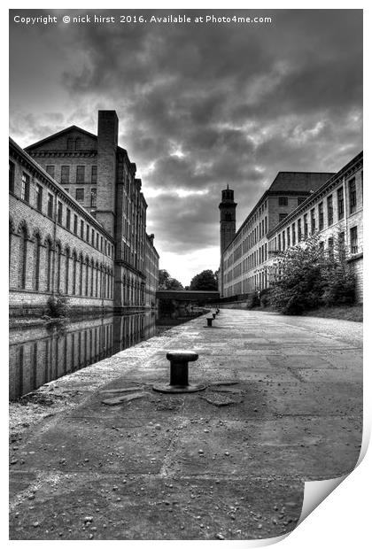 Salts Mill, Black and white Print by nick hirst