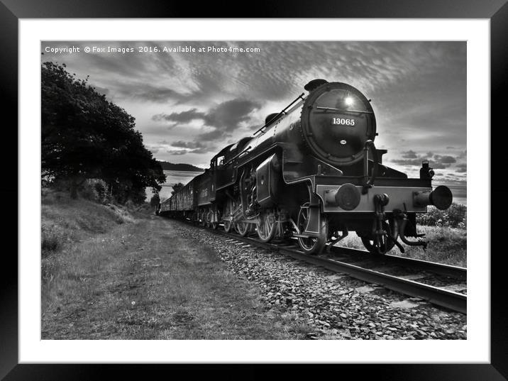 Steam train Hughes Crab 13065 Framed Mounted Print by Derrick Fox Lomax