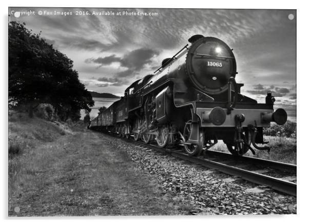 Steam train Hughes Crab 13065 Acrylic by Derrick Fox Lomax