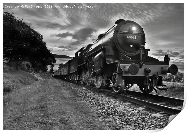 Steam train Hughes Crab 13065 Print by Derrick Fox Lomax