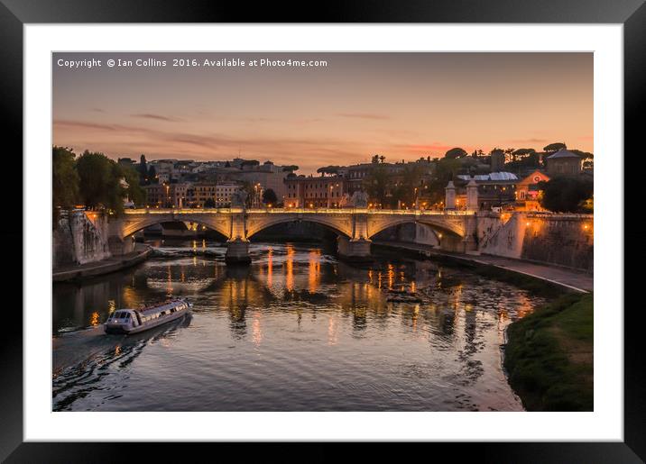 Boat Tour on the Tiber Framed Mounted Print by Ian Collins