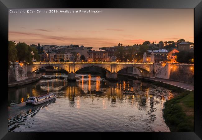 Boat Tour on the Tiber Framed Print by Ian Collins