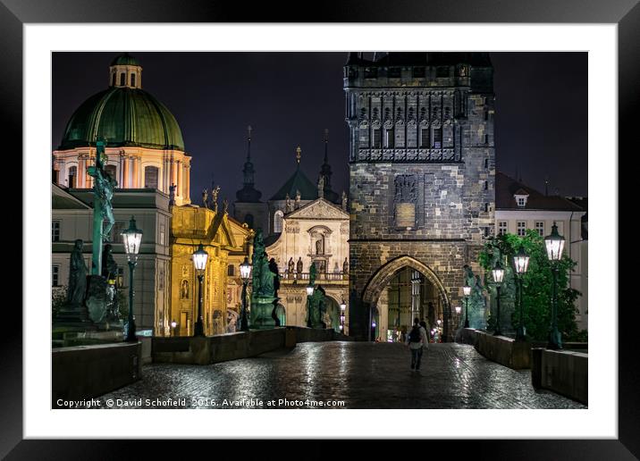 Prague Old Town Bridge Tower Framed Mounted Print by David Schofield