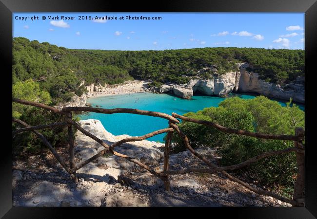 Cala Mitjana Framed Print by Mark Roper