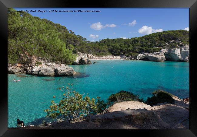 Cala Mitjana Framed Print by Mark Roper