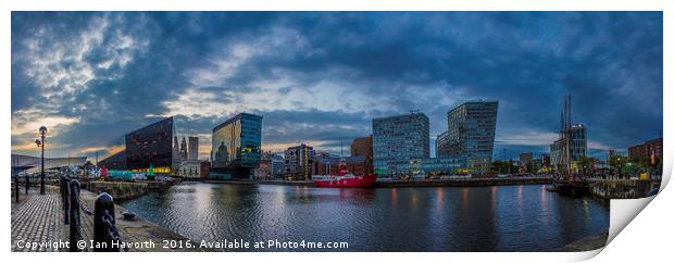 Liverpool, Canning Dock, Clouds, Reflections Print by Ian Haworth