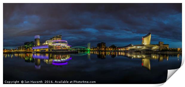 Salford Quays, Imperial War Museum, Quays Theatre Print by Ian Haworth