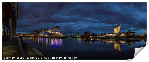 Salford Quays, Imperial War Museum, Quays Theatre Print by Ian Haworth