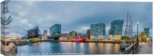Liverpool, Canning Dock, Clouds, Reflections Canvas Print by Ian Haworth