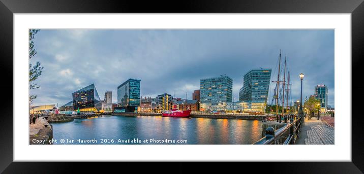 Liverpool, Canning Dock, Clouds, Reflections Framed Mounted Print by Ian Haworth